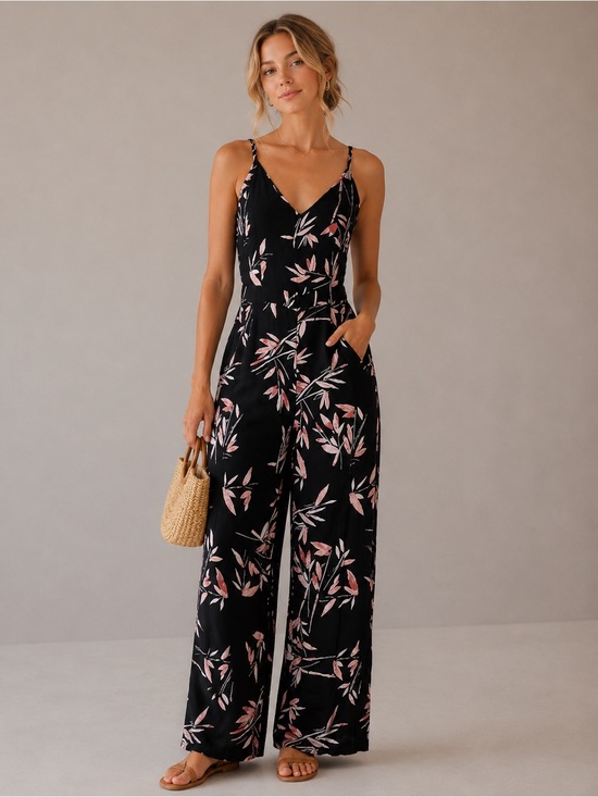 Tahari Pants - Tahari sz 2 Floral Black Jumpsuit